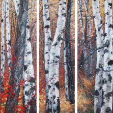 symphonie d&rsquo;automne triptyque 3 fois 160 cm x 40 cm
