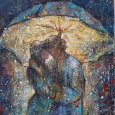 Soleil sous la pluie 55 x 46 cm
