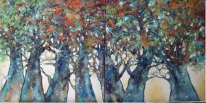 arbres peinture sur toile