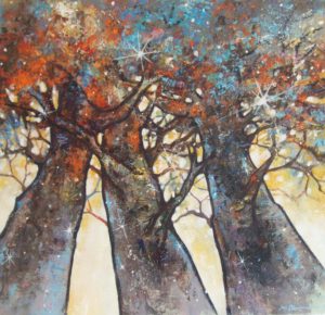 arbres peinture sur toile