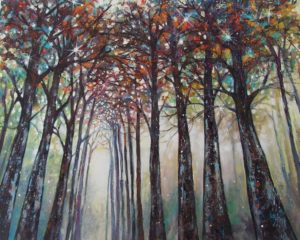 forêt peinture sur toile