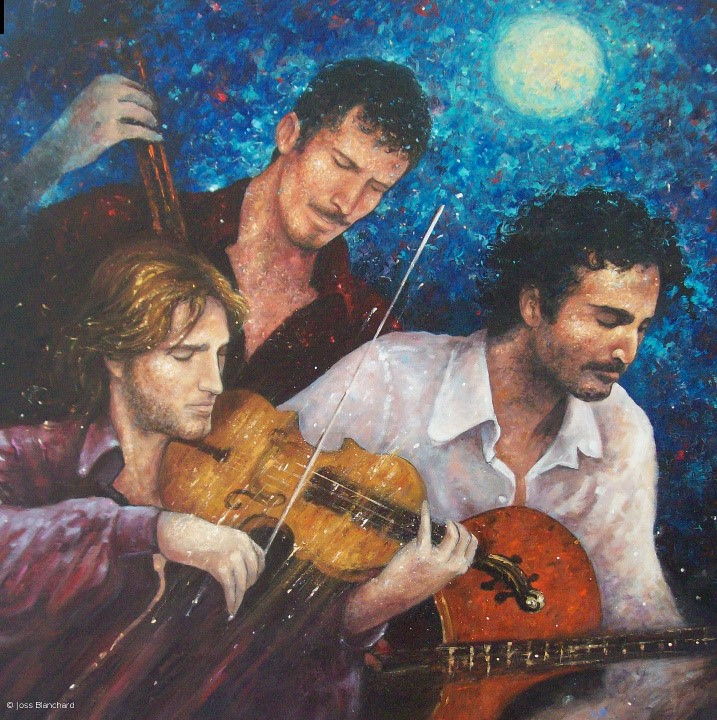 Trio  » Clair de lune  » 100cm x 100 cm