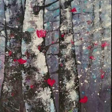 l&rsquo;arrivée de la passion triptyque 3 fois 73x 60 cm