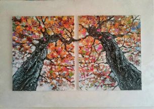 arbres inséparables peinture