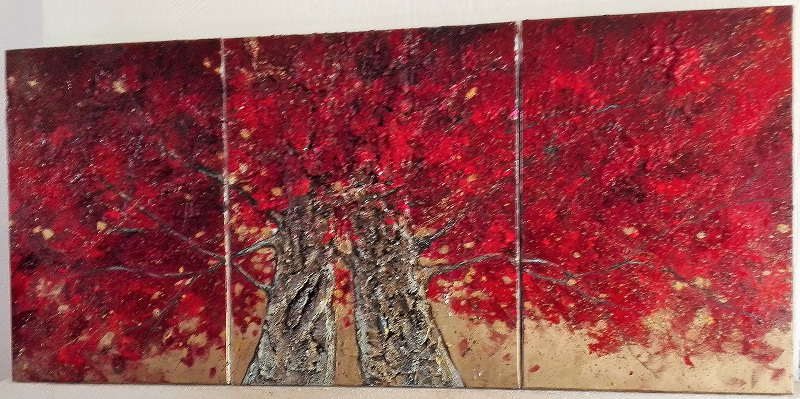 arbres-rouge-or- peinture
