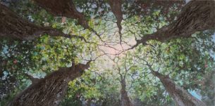 Nature- peinture arbres - vert- apaisement