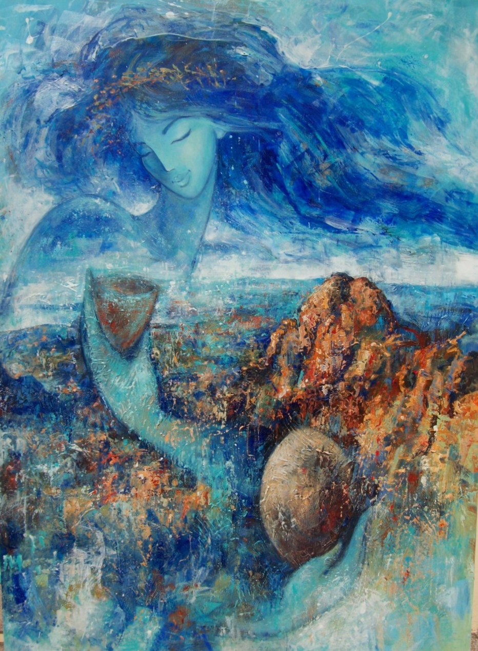 Peinture allégorique - La fée Esterelle- 200 x130 cm -