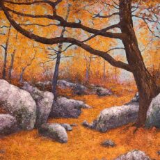 En forêt de Fontainebleau quadriptyque 200 x 400 cm