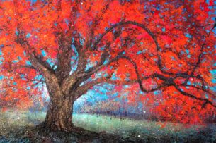 Le Cormier à Marmoutier ” Eclats d’automne” 150 x 100 cm
