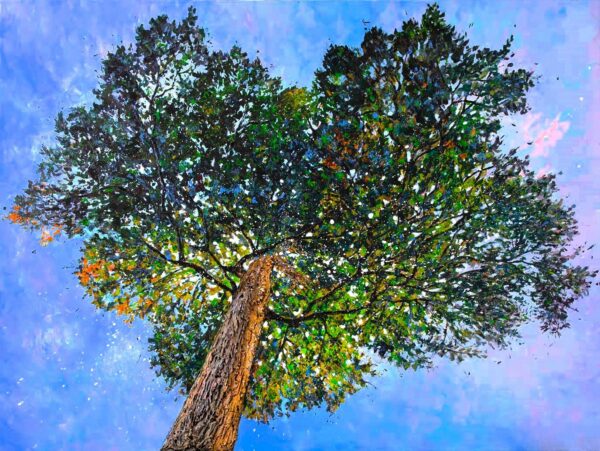 Peinture arbre remarquable le coeur du chene de Coutollenc par Joss Blanchard