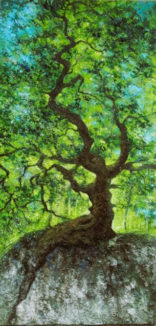 Le chene au rocher canon arbre remarquable peinture de Joss Blanchard