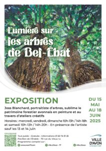 Affiche-exposition-Joss-Blanchard-peinture-portraits-arbres-du-parc-bel-ebat_Avon-