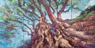 “L’Ancien Appel” – L’Olivier Millénaire Triptyque 120 x 60 cm,
