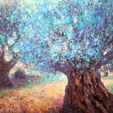  » Veilleurs d’argent »  Les Oliviers du musée Renoir – Cagnes-sur-Mer – 116 x 81 cm