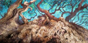 L’Origine du monde – version arbre Olivier millénaire de Roquebrune-Cap-Martin – 140 x 70 cm