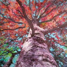 VIVANT –  ( souffle pourpre) 116 x 89  cm
